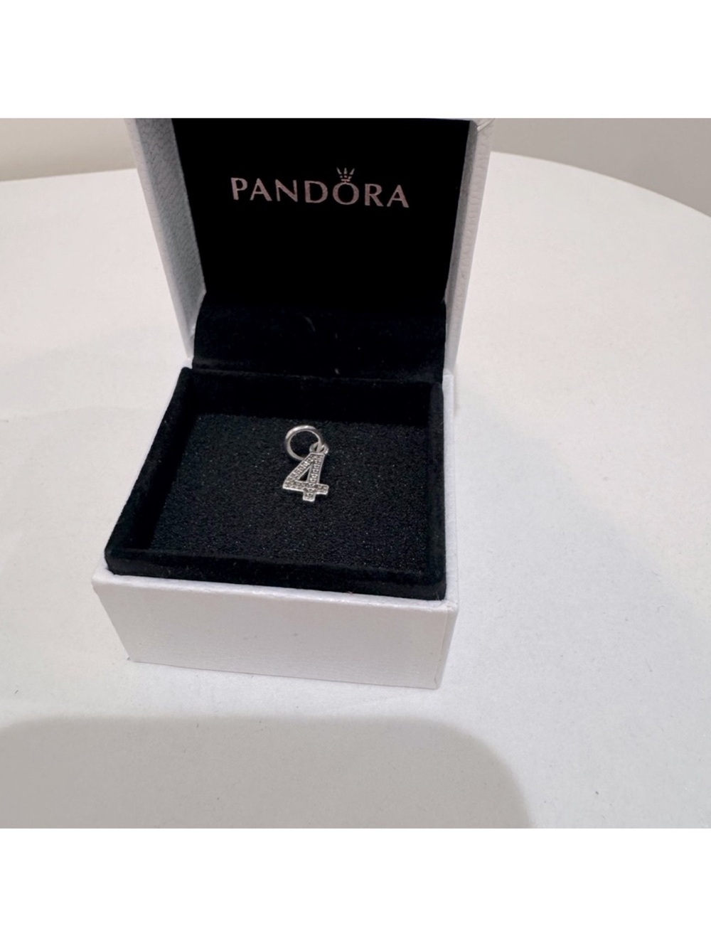Authentic Pandora Silver Number 4 Charm